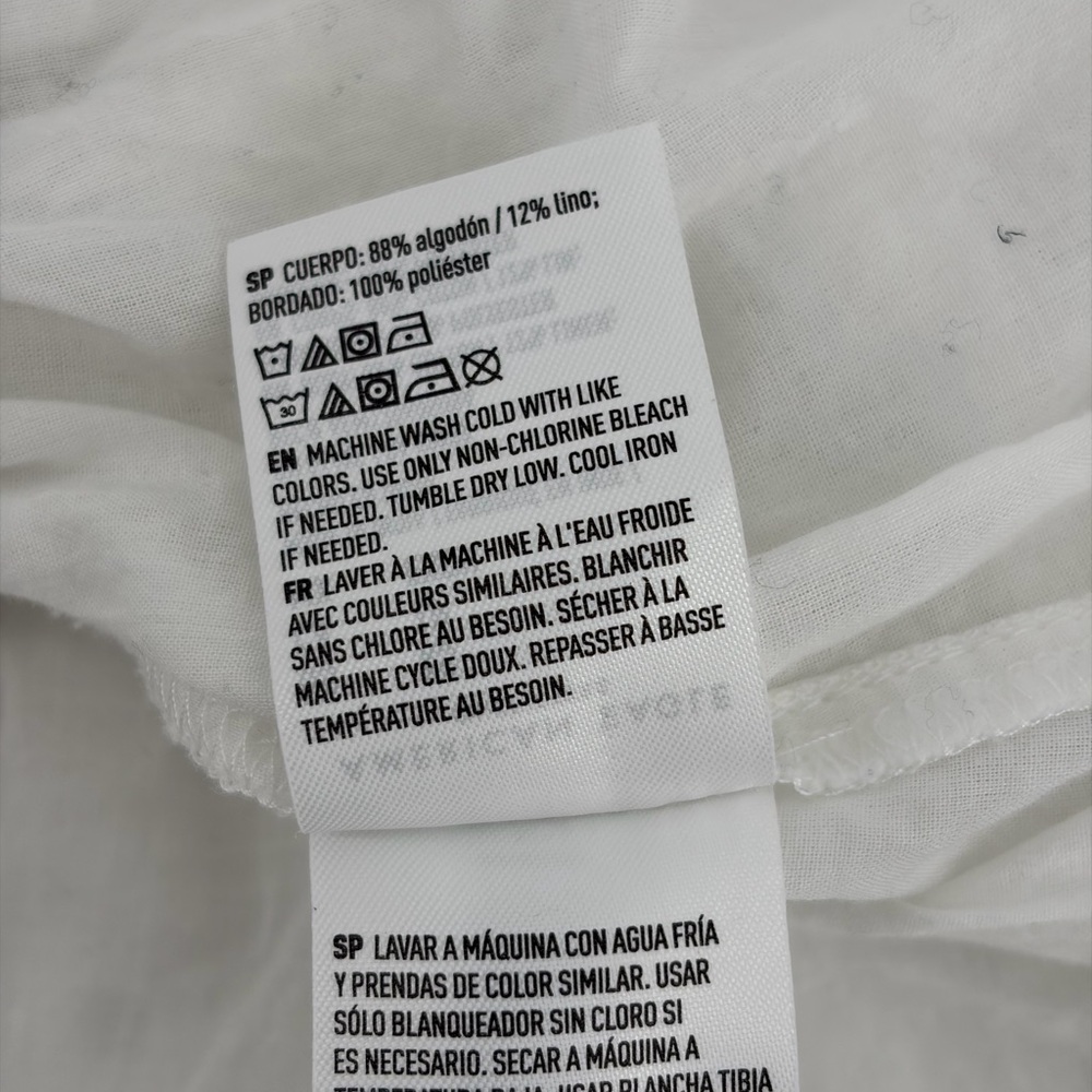 American Eagle Y2K White Eyelet Tiered Skirt Cotton Linen Blend - Picture 4 of 9
